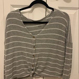 american eagle tie-front top